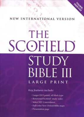 The Scofield Study Bible III, Large Print, NIV Thumb-Indexed  Bonded Leather Burgundy 1984  - 