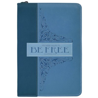 Be Free Zippered Journal, Blue  - 