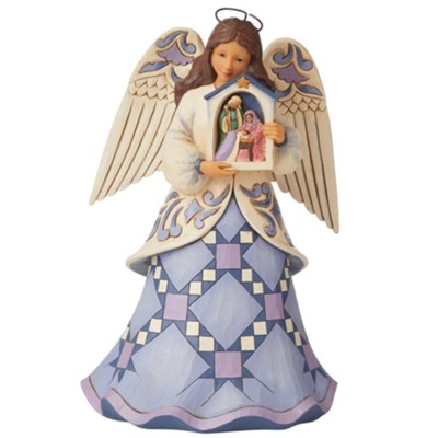 Angel Holding Nativity Figurine  -     By: Jim Shore
