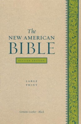 The New American Bible, Genuine Leather, Black,      Large Print, Revised Edition  - 