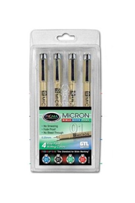 PIGMA Micron 01 Bible Note Pens, Set of 4   - 