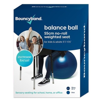 55cm Balance Ball No-Roll Weighted Seat (Blue)   - 