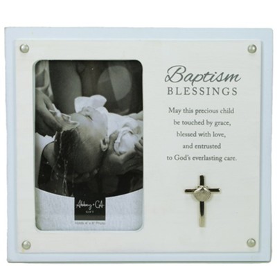 Baptism Blessings Frame, Blue  - 