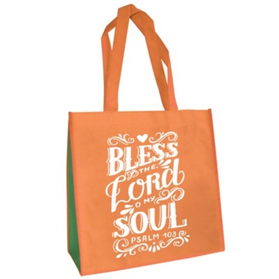Bless The Lord O My Soul Eco-tote, Orange (Psalm 103)  - 