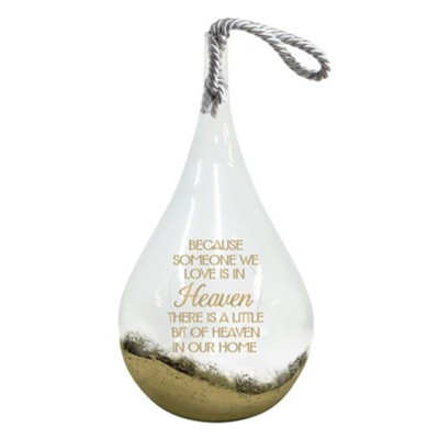 Because Someone We Love Is In Heaven Glass Lantern, Gold  - 