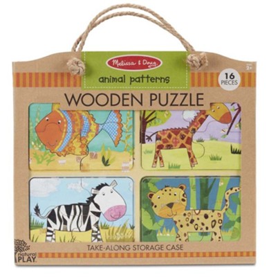 Animal Patterns Natural Play Wooden Puzzle  - 