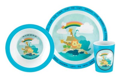 Noah's Ark, Two By Two, Melamine Dish Set, 3 Pieces  - 