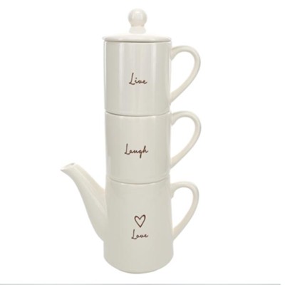 Live, Laugh, Love, Tea for Two Set  -     By: Comfort Collection

