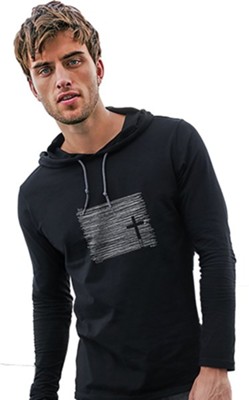 Seek...And You Will Find, Hooded Long Sleeve Shirt, Black, Small  - 