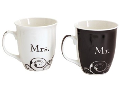 Mr. & Mrs. Mug Set, Marriage Takes Three  - 