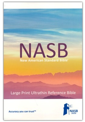 NASB 2020 Large-Print Ultrathin Reference Bible--soft leather-look, grey  - 