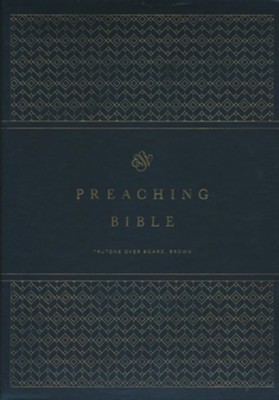ESV Preaching Bible--soft leather-look over board, deep brown  - 