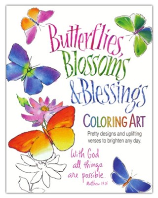 Butterflies, Blossoms and Blessings Coloring Art  - 