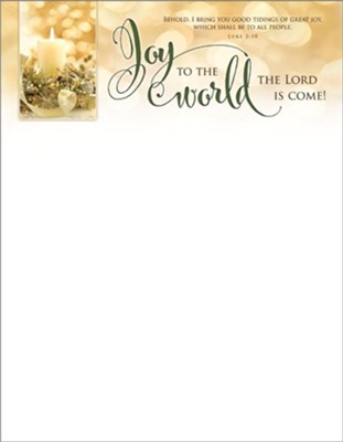 Joy to the World (Luke 2:10) Letterhead, 100 - Christianbook.com