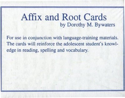 Affix & Root Cards (Homeschool Edition)  -     By: Anna Gillingham, Bessie W. Stillman

