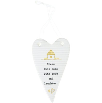 Bless This Home Hanging Heart Ornament  - 