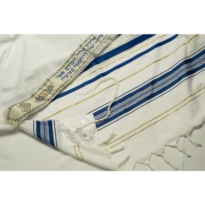 Tallit | The Prayer Shawl, blue and gold acrylic