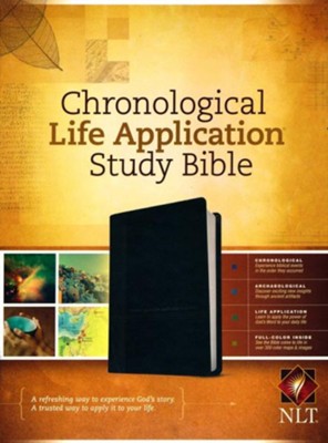 NLT Chronological Life Application Study Bible, soft imitation leather, black/onyx  - 