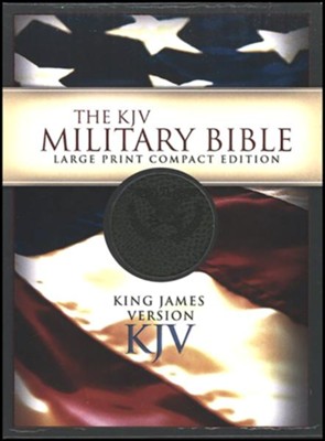 KJV Military Bible, Military Green Simulated Leather Large-Print Compact  - 
