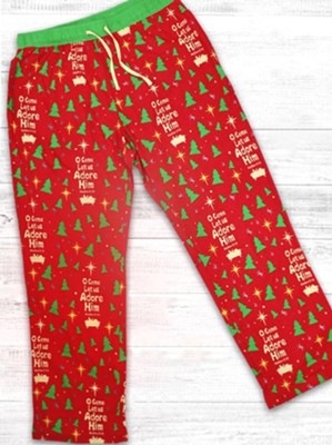 O Come Let Us Adore Him Pajama Pants, Red Large - Christianbook.com