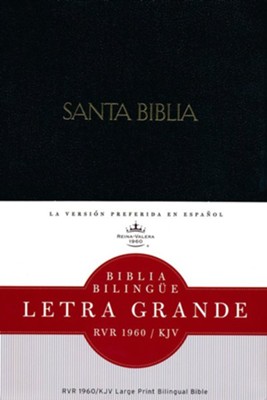 Biblia Biling&#252e Letra Grande, RVR 1960/KJV Bilingual Bible imitatin leather, black, thumb indexed   - 