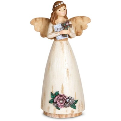 Angel Holding Bible and Cross, Communion, Figurine  - 
