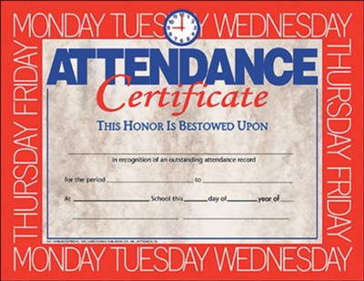 Attendance Certificate (Pack of 30)   - 