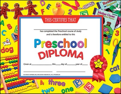 Preschool Diploma, 123 & ABC (Pack of 30) - Christianbook.com