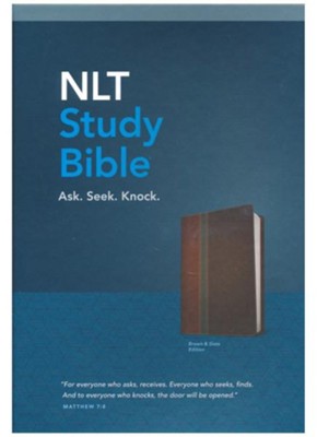NLT Study Bible, TuTone, LeatherLike, Slate  - 