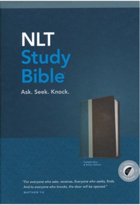 NLT Study Bible, TuTone, LeatherLike,Blue/Brown, With thumb index   - 