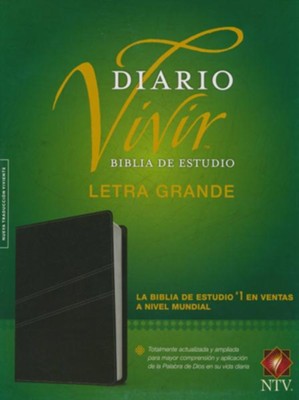 NTV Biblia de Estudio del Diario Vivir, Black Letra Grande LeatherLike  - 