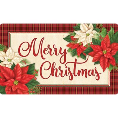 Merry Christmas Pretty Poinsettias Floor Mat Christianbook Com