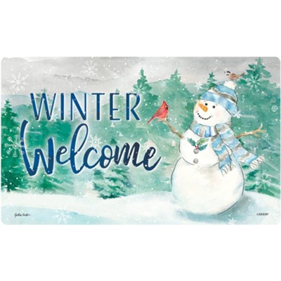 Buy: Winter Joy Snowman Doormat Winter Christmas Art