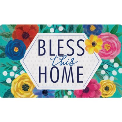 Bless This Home, Summer Floral, Doormat  - 