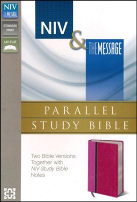 NIV & The Message Parallel Study Bible, Personal Size, Orchid/Raspberry  -     By: Zondervan

