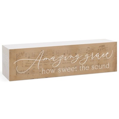 Amazing Grace How Sweet The Sound Word Block, Long  - 