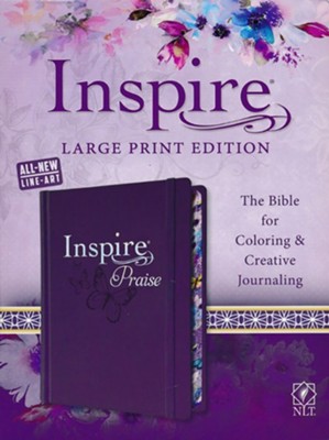 NLT Inspire Praise Large-Print Bible--hardcover, purple  - 