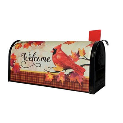 Autumn Day Cardinal Mailbox Cover  - 