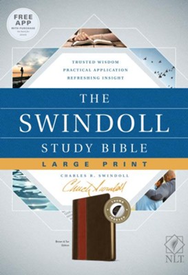 NLT The Swindoll Study Bible Large Print LeatherLike, Brown/Tan Indexed  -     By: Charles R. Swindoll
