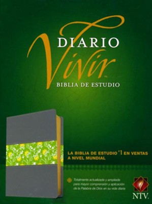 Biblia de estudio del diario vivir NTV, SentiPiel, Gris/Verde  (NTV Life Application Study Bible, LeatherLike, Gray/Green)  - 