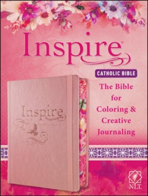 NLT Inspire Catholic Coloring/Journaling Bible, hardcover, Rose  - 