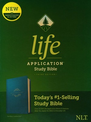 NLT Life Application Study Bible, Third Edition--soft leather-look, teal blue  - 