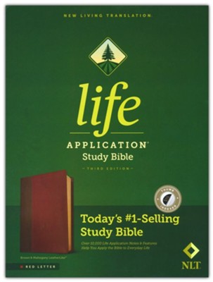 NLT Life Application Study Bible, Third Edition--soft leather-look, brown/mahogany (indexed) (red letter)  - 