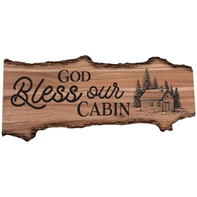 God Bless Our Cabin Bark Wall Art  - 