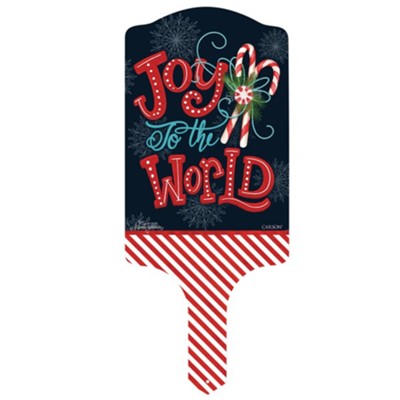 Joy To The World, Candy Cane, Garden Stake  -     By: Nicole Tamarin
