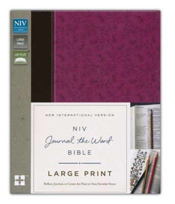 NIV Journal the Word Bible, Large Print, Imitation Leather, Pink/Brown  - 