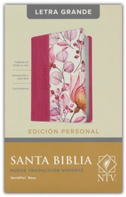 Santa Biblia NTV, Edici&#243n personal, letra grande Letra Roja, SentiPiel, Rosa (NTV Large-Print Personal-Size Bible--soft leather-look, red)  - 