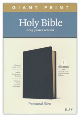 KJV Giant-Print Personal-Size Bible, Filament Enabled Edition--genuine leather, black  - 