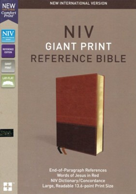 NIV Comfort Print Reference Bible, Giant Print, Imitation Leather, Brown, Indexed  - 