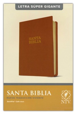 NTV Santa Biblia, letra s&#250per gigante (NTV Holy Super Giant-Print Bible--leatherlike, brown)  - 